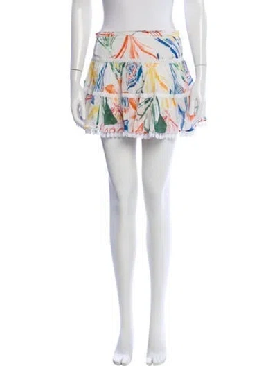 Pre-owned Charo Ruiz Printed Mini Skirt In White