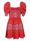 Charo Ruiz Puff-sleeve Embroidered Dress In Red