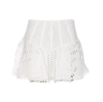 Charo Ruiz Punched Lace-up Sneakers In White Samoa