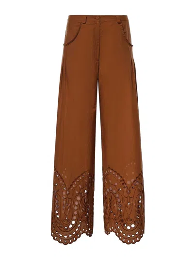 Charo Ruiz Ray Cotton Pants In Brown