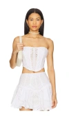 Charo Ruiz Broderie Anglaise Rory Bustier In Ivory
