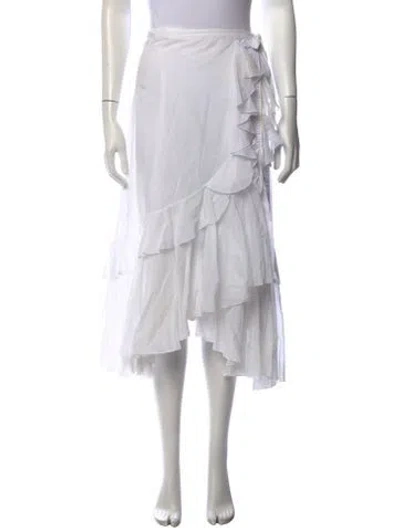 Pre-owned Charo Ruiz Ruffle Embellishment Midi Length Skirt In White