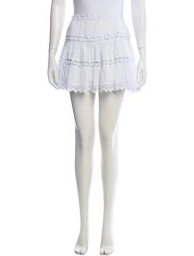 Pre-owned Charo Ruiz Ruffle Embellishment Mini Skirt In White