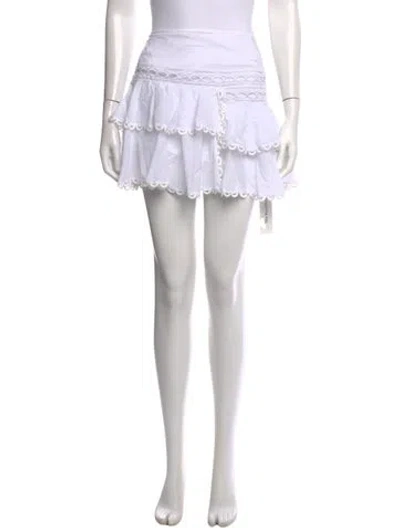 Pre-owned Charo Ruiz Ruffle Embellishment Mini Skirt In White