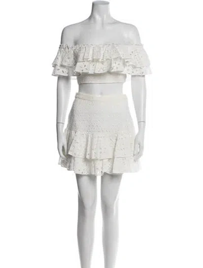 Pre-owned Charo Ruiz Ruffle Embellishment Skirt Set In White