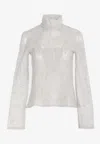 Charo Ruiz Sabhy Embroidered Sheer Top In Ivory