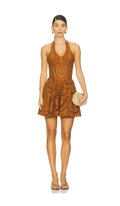 Charo Ruiz Sandlight Short Dress In Brown