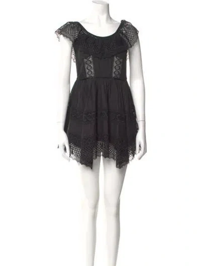 Pre-owned Charo Ruiz Scoop Neck Mini Dress In Black