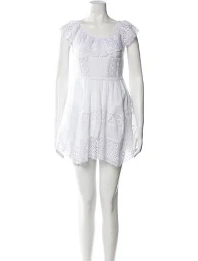 Pre-owned Charo Ruiz Scoop Neck Mini Dress In White