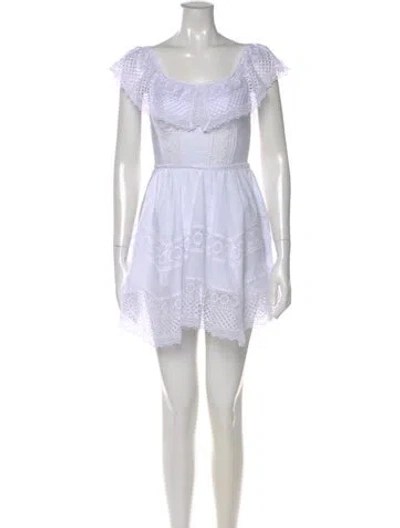 Pre-owned Charo Ruiz Scoop Neck Mini Dress In White