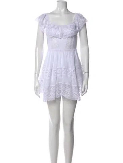Pre-owned Charo Ruiz Scoop Neck Mini Dress In White