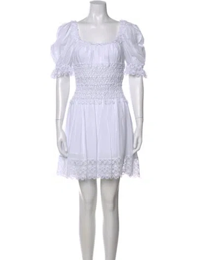 Pre-owned Charo Ruiz Scoop Neck Mini Dress In White