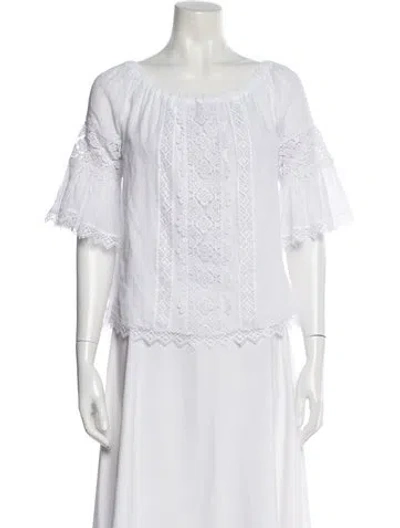 Pre-owned Charo Ruiz Scoop Neck Short Sleeve Blouse In Multi