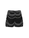 Charo Ruiz Drea Embroidered Cotton Linen Short In Black In Black