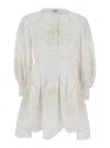 Charo Ruiz White Sangallo Lace Short 'franca' Dress In White
