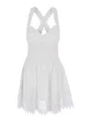 Charo Ruiz 'marilyn' White Dress With Crossed Straps And Lace Details In White