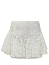 Charo Ruiz Natalie Ruffled Broderie Anglaise Cotton-blend Mini Skirt In White Samoa