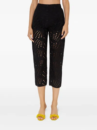 Charo Ruiz Simone Embroidered Trousers In Black