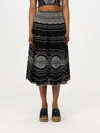 Charo Ruiz Black And White Cotton Skirt In Black