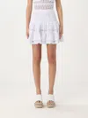 Charo Ruiz Ibiza Hortens Lace-embellished Cotton-blend Mini Skirt In White