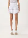 Charo Ruiz Ibiza Hortens Lace-embellished Cotton-blend Mini Skirt In White