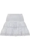 Charo Ruiz Ibiza Hortens Lace-embellished Cotton-blend Mini Skirt In White