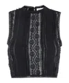 Charo Ruiz 'asteria' Black Top With Embroidery Details And Semi-transparent Design In Black