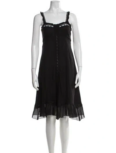 Pre-owned Charo Ruiz Square Neckline Knee-length Dress In Gray