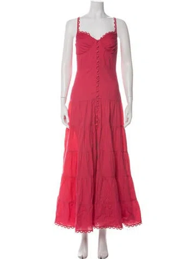Pre-owned Charo Ruiz Square Neckline Long Dress In Red