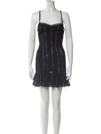Pre-owned Charo Ruiz Square Neckline Mini Dress In Black