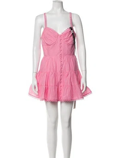 Pre-owned Charo Ruiz Square Neckline Mini Dress W/ Tags In Pink