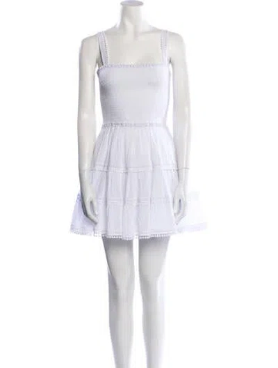 Pre-owned Charo Ruiz Square Neckline Mini Dress In White