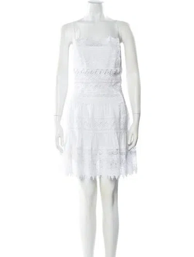 Pre-owned Charo Ruiz Square Neckline Mini Dress In White
