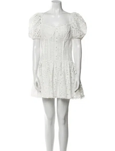 Pre-owned Charo Ruiz Square Neckline Mini Dress In White