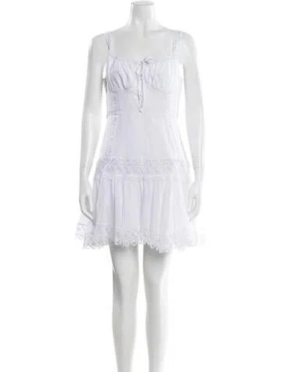 Pre-owned Charo Ruiz Square Neckline Mini Dress In White