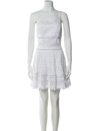 Pre-owned Charo Ruiz Square Neckline Mini Dress In White