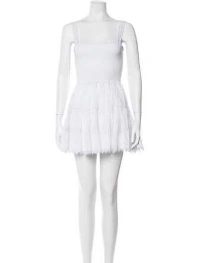 Pre-owned Charo Ruiz Square Neckline Mini Dress In White