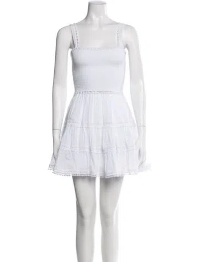 Pre-owned Charo Ruiz Square Neckline Mini Dress In White