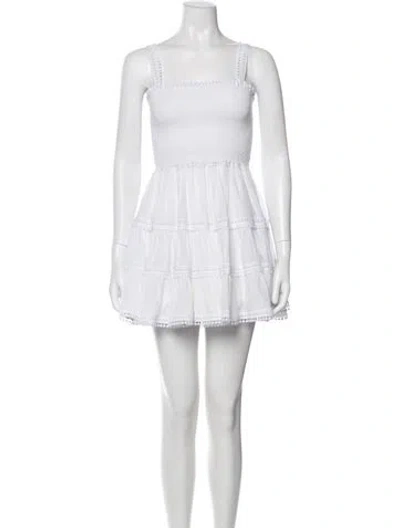 Pre-owned Charo Ruiz Square Neckline Mini Dress In White