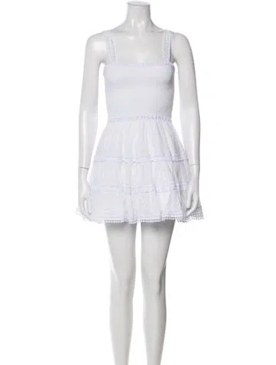 Pre-owned Charo Ruiz Square Neckline Mini Dress In White