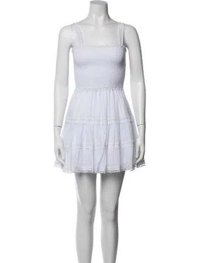 Pre-owned Charo Ruiz Square Neckline Mini Dress In White