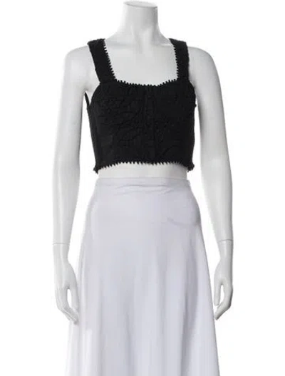 Pre-owned Charo Ruiz Square Neckline Sleeveless Crop Top In Black