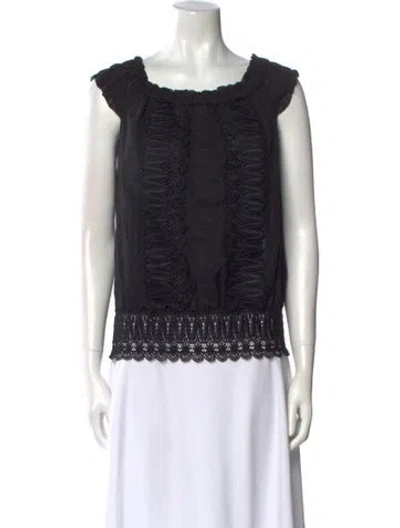 Pre-owned Charo Ruiz Square Neckline Sleeveless Top In Black