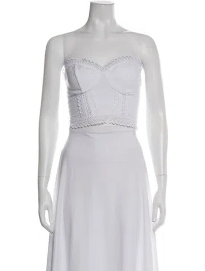 Pre-owned Charo Ruiz Strapless Crop Top W/ Tags In White