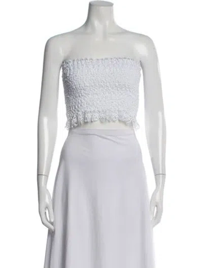 Pre-owned Charo Ruiz Strapless Crop Top In White