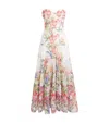 Charo Ruiz Danny Strapless Tiered Floral-print Cotton-blend Voile Maxi Dress