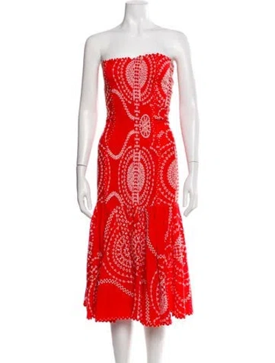 Pre-owned Charo Ruiz Strapless Knee-length Dress W/ Tags In Red