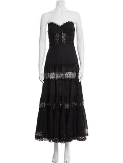 Pre-owned Charo Ruiz Strapless Long Dress W/ Tags In Black