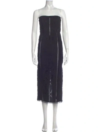 Pre-owned Charo Ruiz Strapless Midi Length Dress In Blue