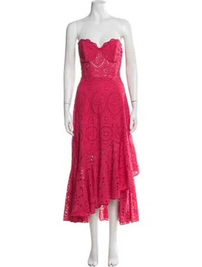 Pre-owned Charo Ruiz Strapless Midi Length Dress In Pink